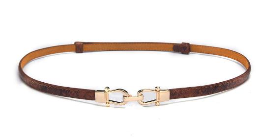 Snake Pattern Crown Button Women's Fine Leather Belt Belt Belt Women's Fashion Dress Belt Fashion Decoration