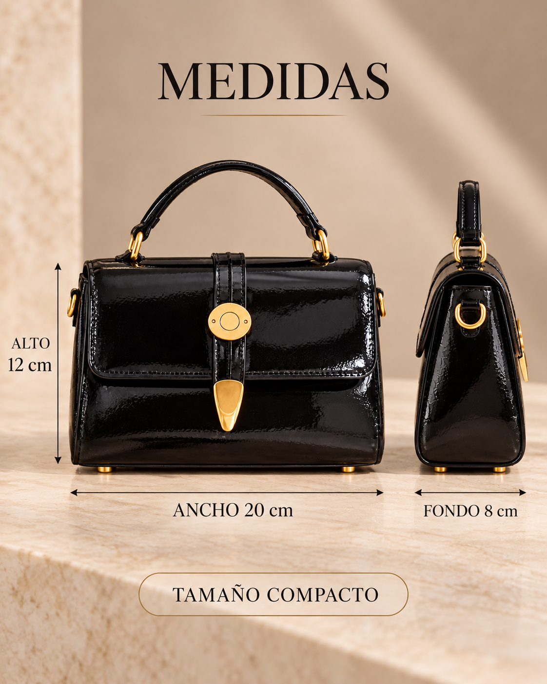 Medidas del bolso Luca.